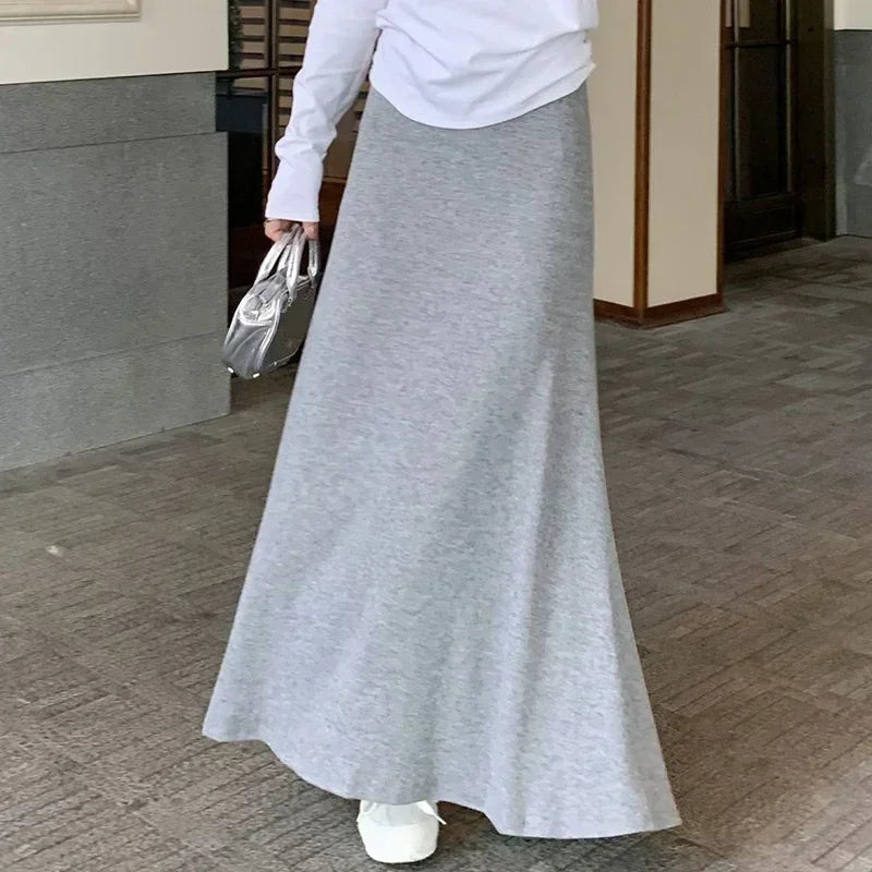 Lady Classic Hip Wrap Knitted Skirts Female Retro High Waisted A-line Dress Women Korean Designer Thin Fish Tail Skirts